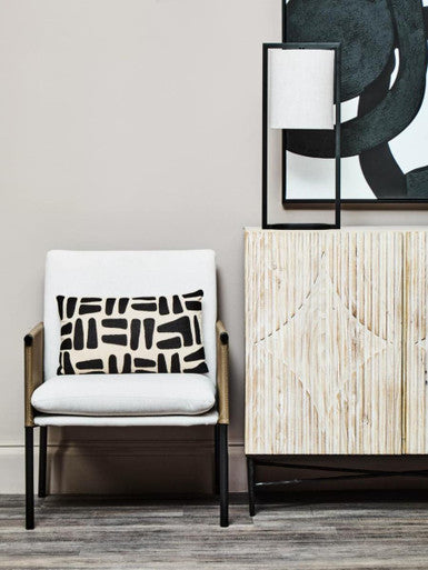 Bosie Ozella Natural And Black Rectangular Cushion