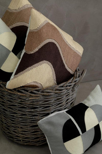 Bosie Ozella Circular Print Embroidered Rectangular Cushion