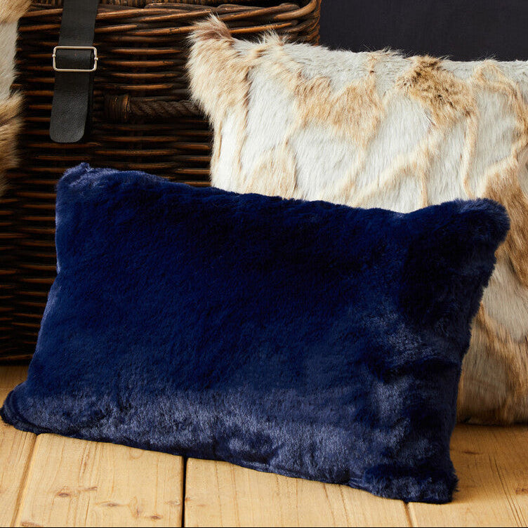 Bosie Lamina Navy Blue Rectangular Cushion - Image 2