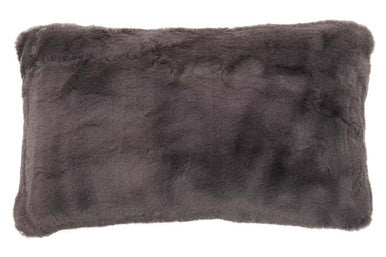 Bosie Lamina Grey Rectangular Fur Cushion - Image 1