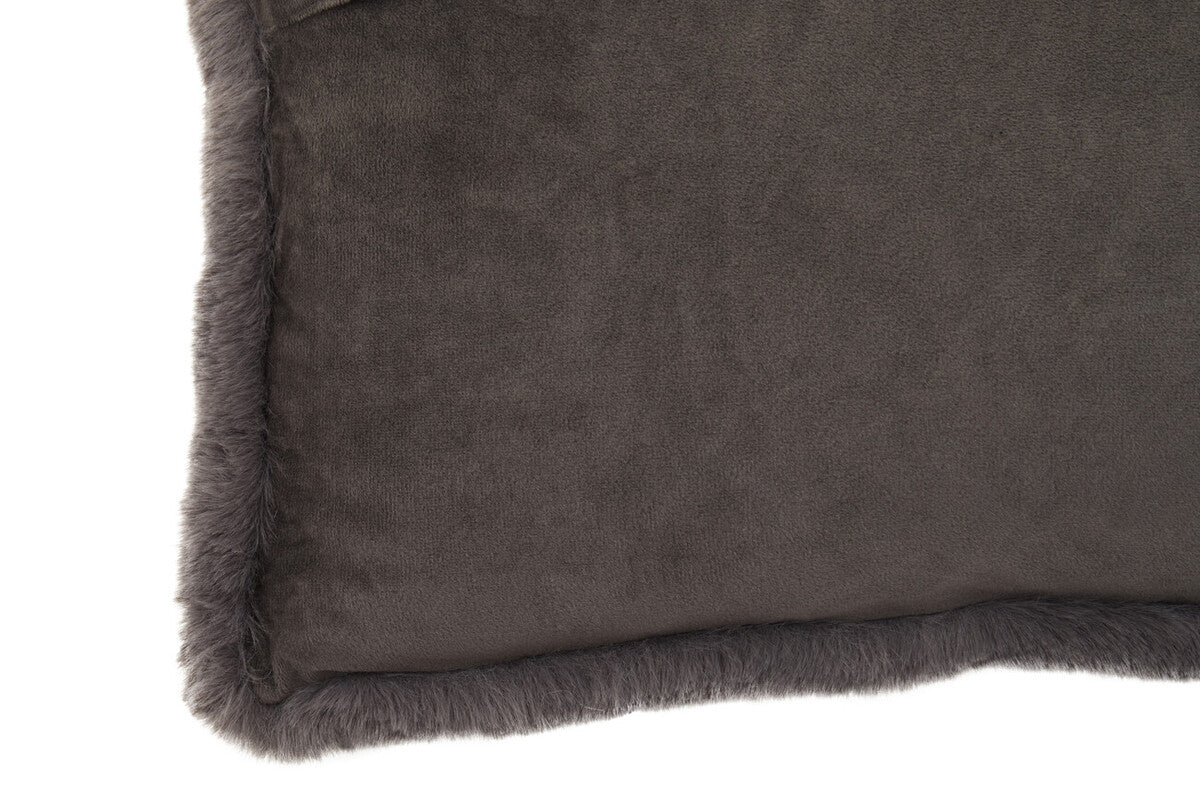 Bosie Lamina Grey Rectangular Fur Cushion