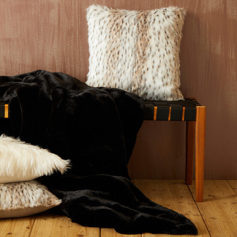 Bosie Lamina Black Fur Throw - Image 2