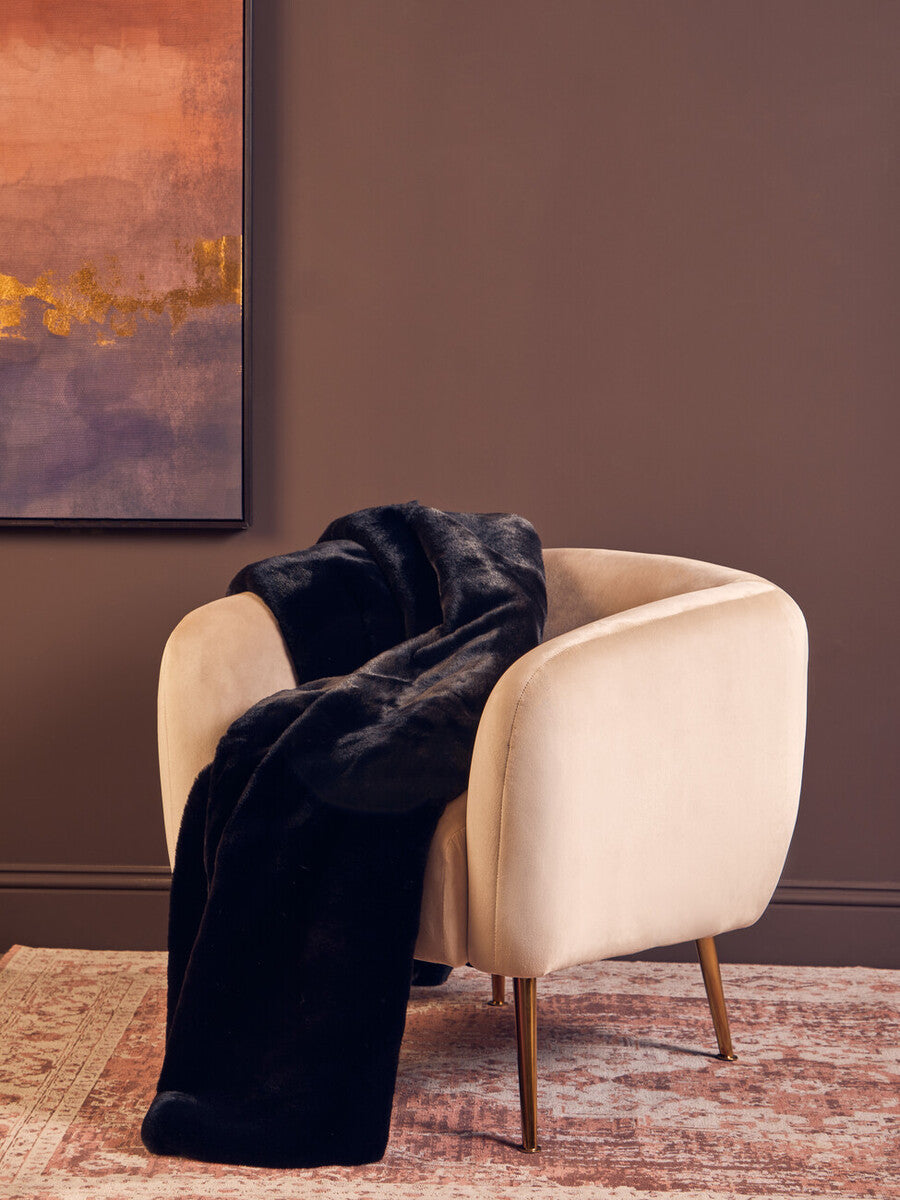 Bosie Lamina Black Fur Throw - Image 3