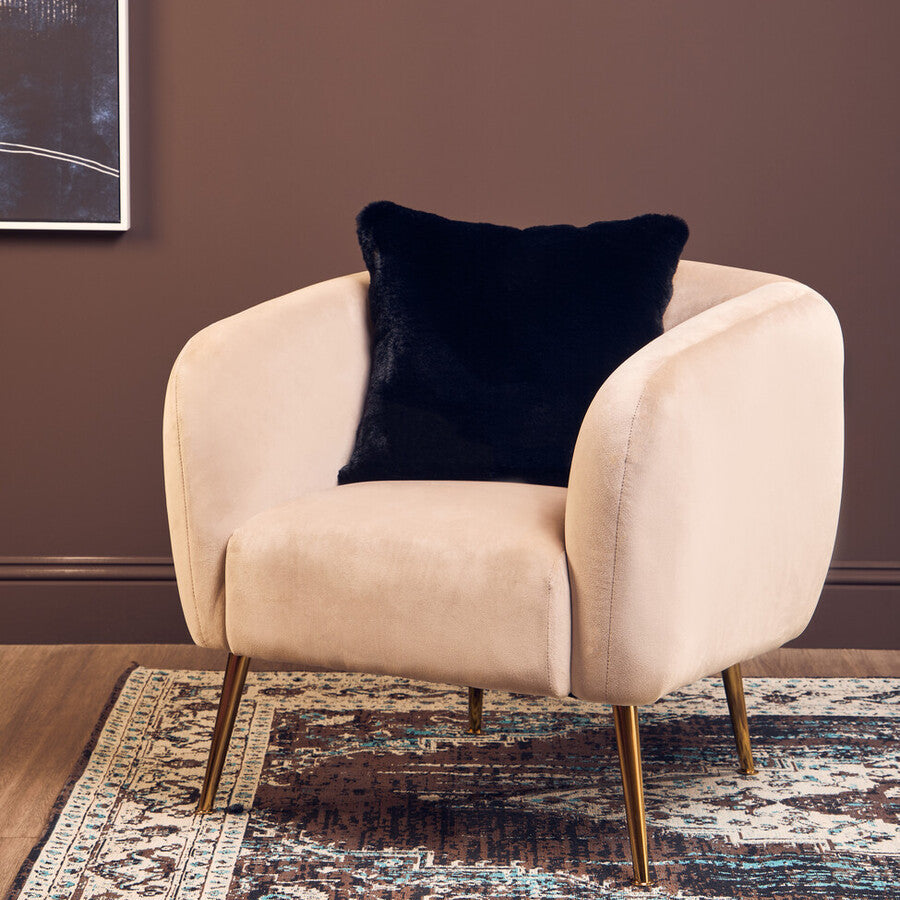 Bosie Lamina Black Square Fur Cushion - Image 2