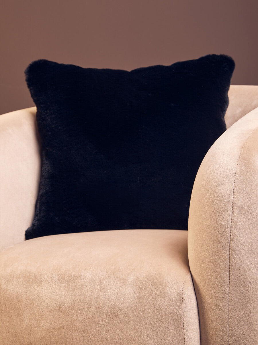 Bosie Lamina Black Square Fur Cushion
