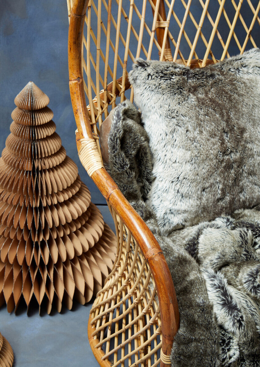 Bosie Lamina Mocha Ombre Square Fur Cushion - Image 5