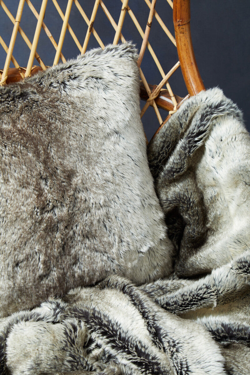 Bosie Lamina Mocha Ombre Square Fur Cushion - Image 6