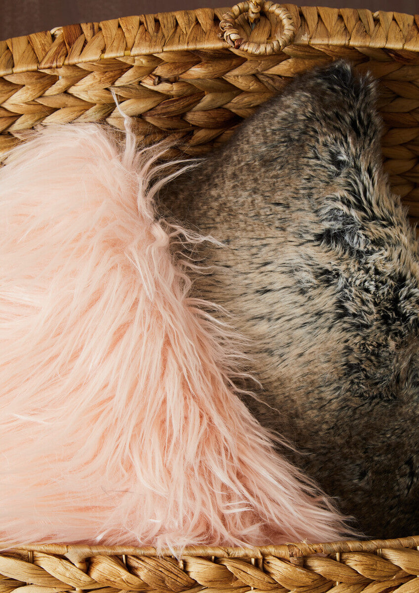 Bosie Lamina Mocha Ombre Square Fur Cushion - Image 11