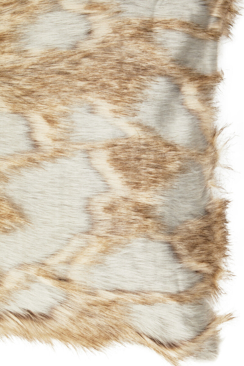 Bosie Lamina Grey And Natural Square Fur Cushion - Image 9