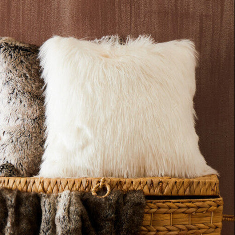 Bosie Lamina Cream Square Fur Cushion - Image 2