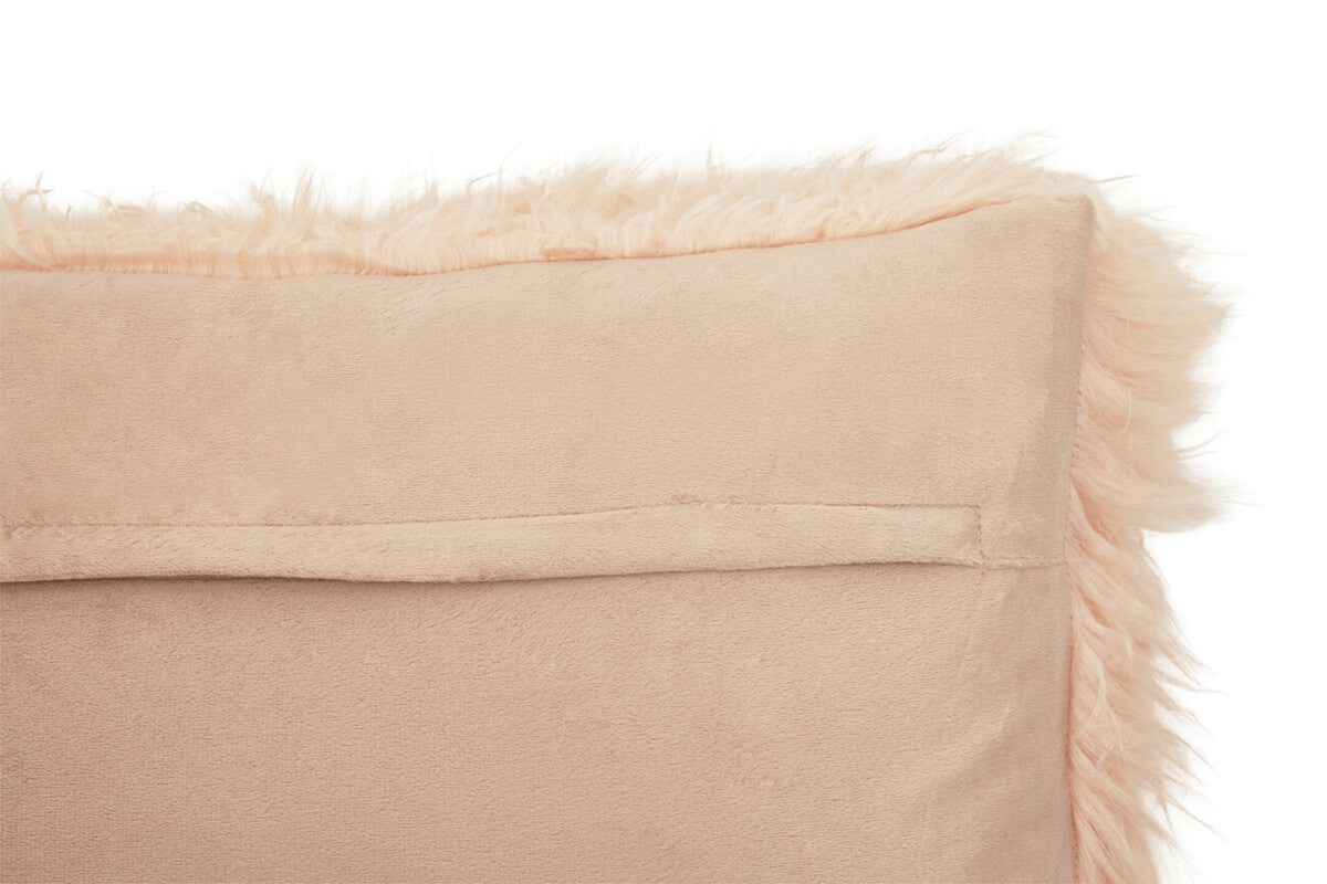 Bosie Mongolian Faux Fur Pink Rectangular Cushion - Image 7
