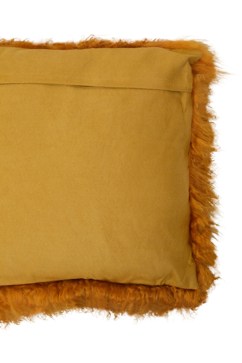 Bosie Real Mongolian Fur Ochre Square Cushion - Image 12