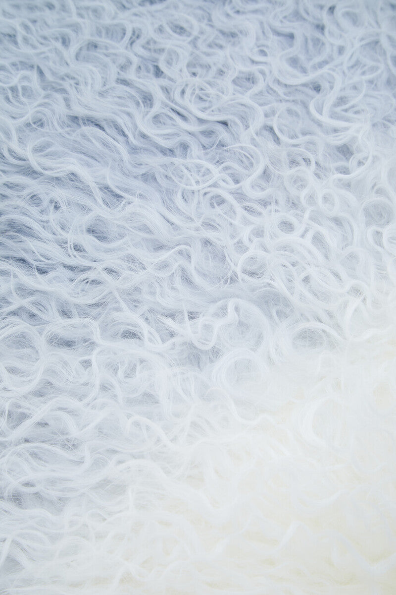 Bosie Real Mongolian Fur Grey Ombre Square Cushion