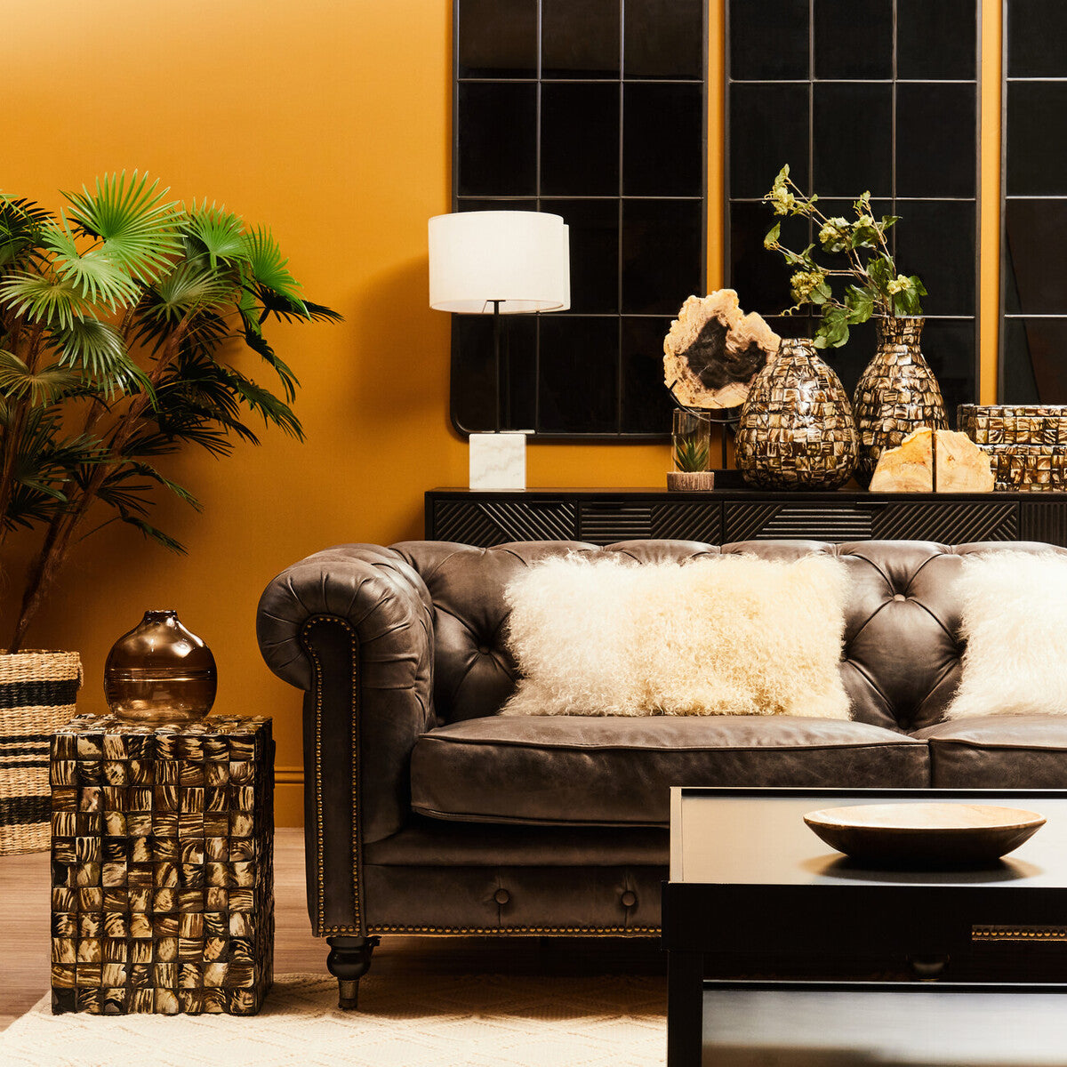 Bosie Real Mongolian Fur Natural Ombre Rectangular Cushion - Image 2