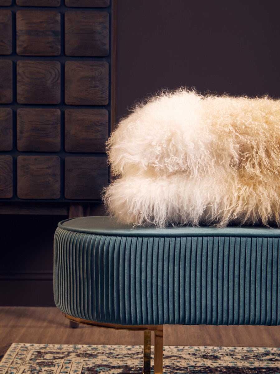 Bosie Real Mongolian Fur Natural Ombre Rectangular Cushion - Image 8