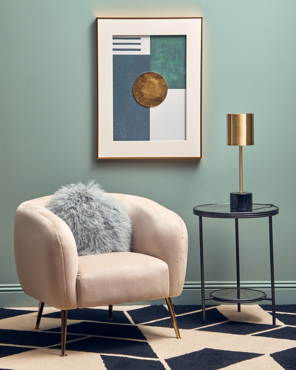 Bosie Real Mongolian Fur Grey Round Cushion - Image 4
