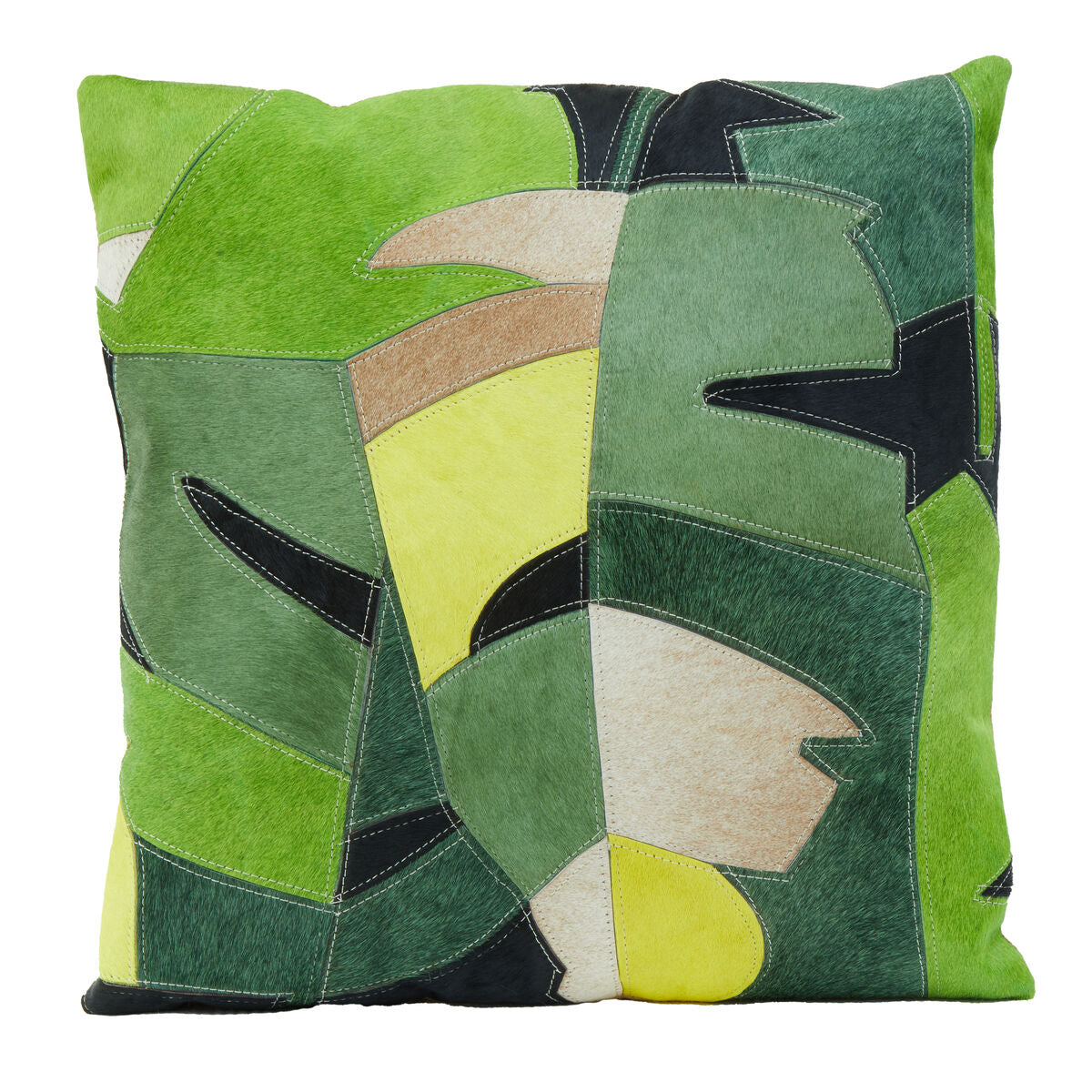 Bosie Safira Botanical Hair on Leather Cushion - Image 1