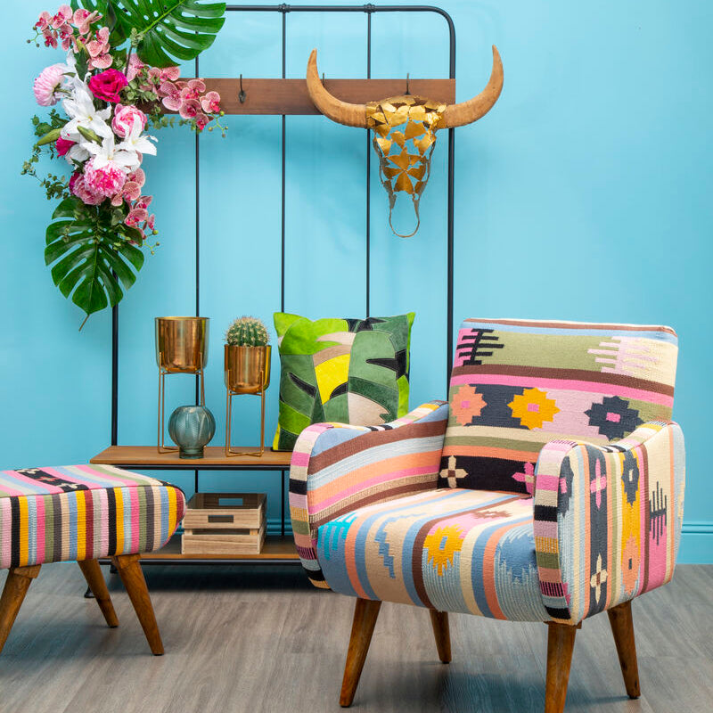 Bosie Safira Botanical Hair on Leather Cushion - Image 2