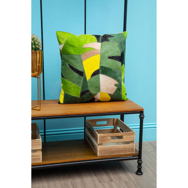 Bosie Safira Botanical Hair on Leather Cushion