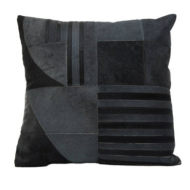 Bosie Safira Black And Grey Hair on Leather Cushion