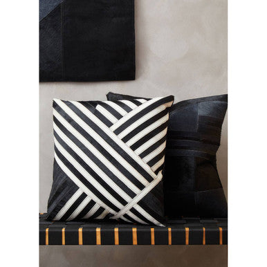 Bosie Safira Black And Grey Hair on Leather Cushion