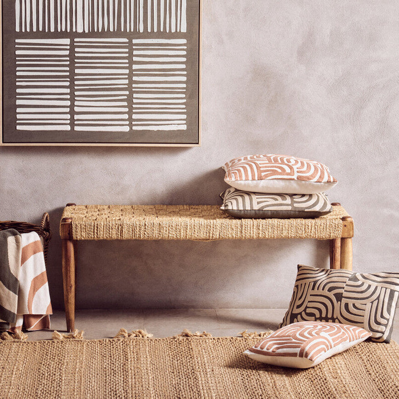 Bosie Ozella Natural And Terracotta Square Cushion