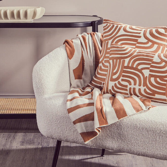 Bosie Ozella Natural And Terracotta Throw - Image 2