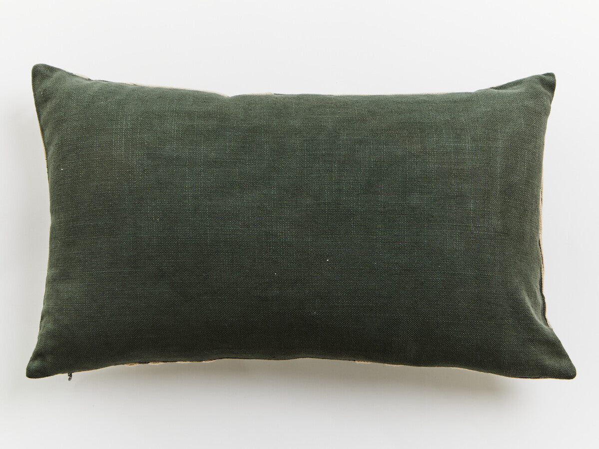 Bosie Ozella Natural And Green Rectangular Cushion