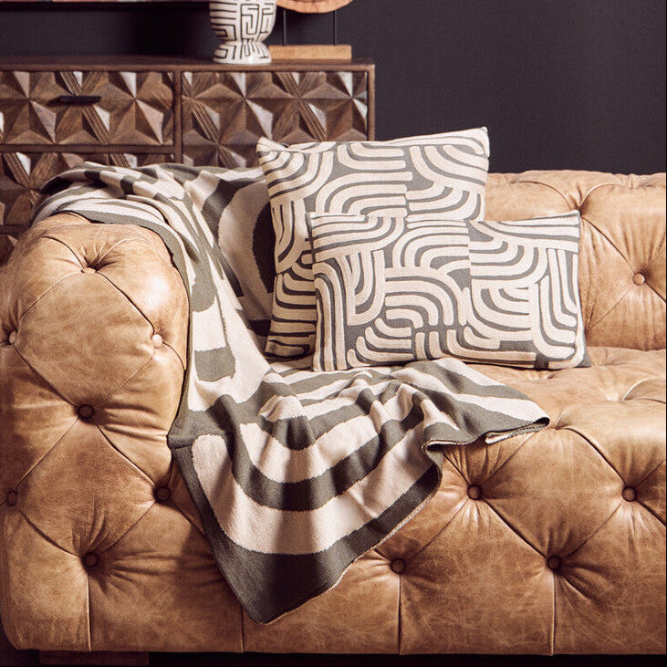 Bosie Ozella Natural And Green Rectangular Cushion - Image 2