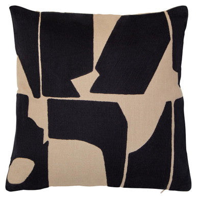 Bosie Ozella Black and Natural Square Cushion - Image 1
