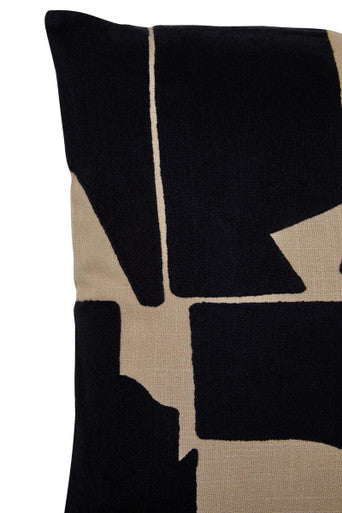 Bosie Ozella Black and Natural Square Cushion