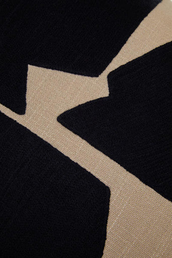 Bosie Ozella Black and Natural Square Cushion