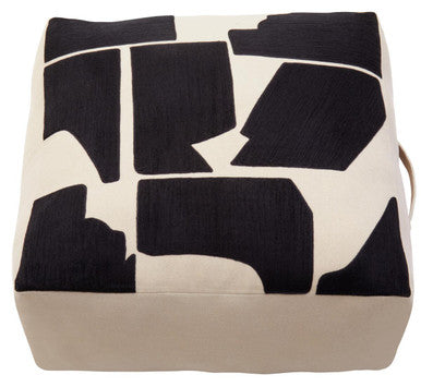 Bosie Ozella Natural And Black Square Floor Cushion - Image 1