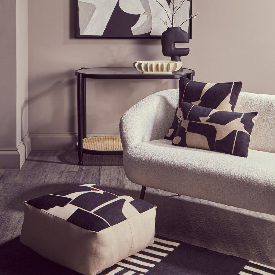 Bosie Ozella Natural And Black Square Floor Cushion - Image 2