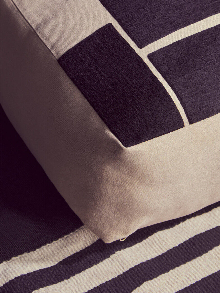 Bosie Ozella Natural And Black Square Floor Cushion