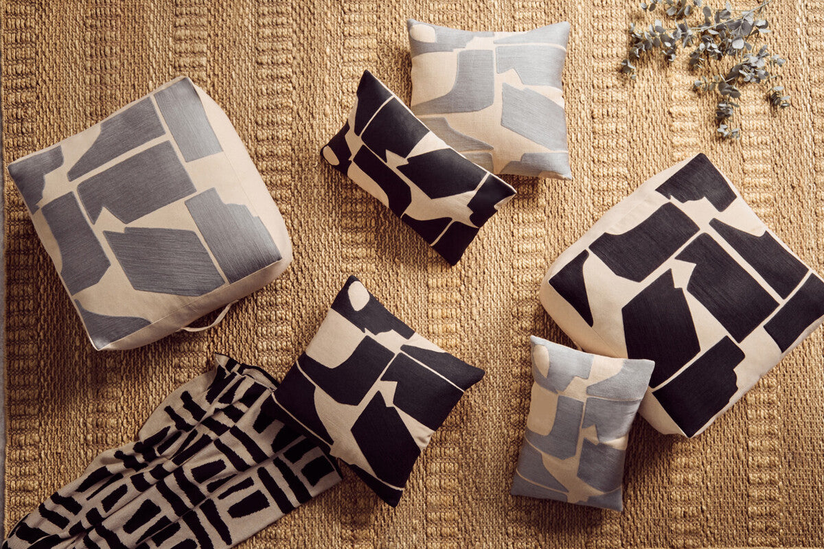 Bosie Ozella Natural And Black Square Floor Cushion - Image 8