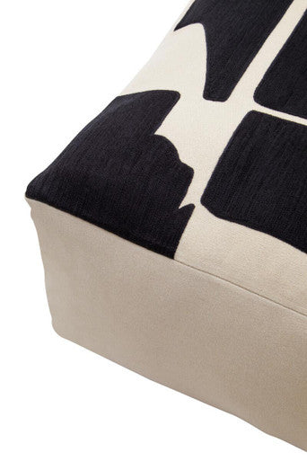 Bosie Ozella Natural And Black Square Floor Cushion