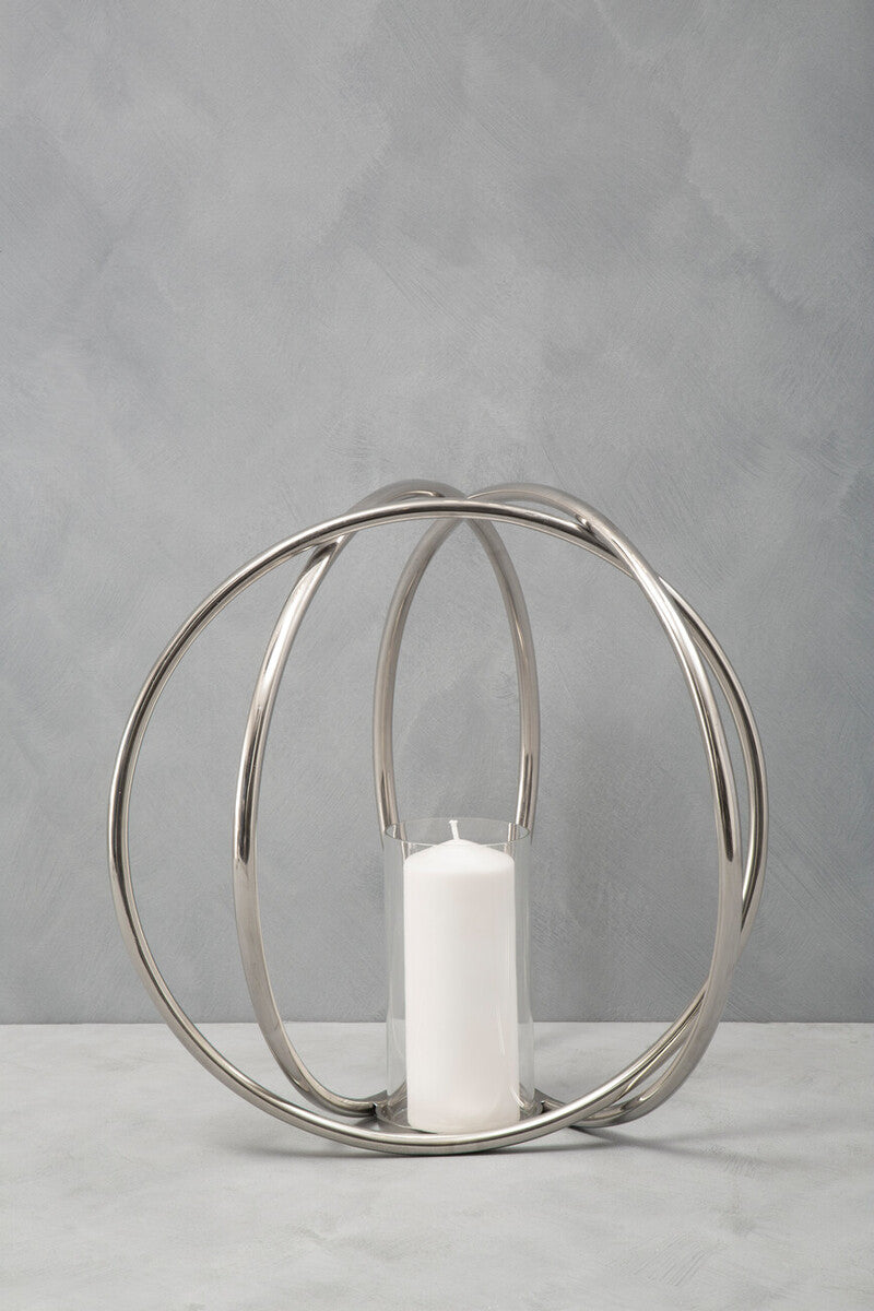 Aura Large Silver Finish Candle Holder - Image 5