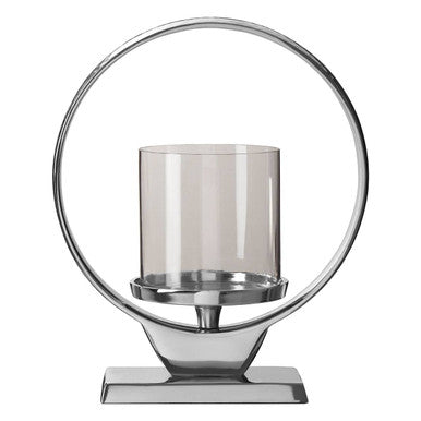Cirqua Small Silver Finish Candle Holder - Image 1