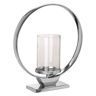 Cirqua Medium Silver Finish Candle Holder