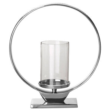 Cirqua Medium Silver Finish Candle Holder - Image 1