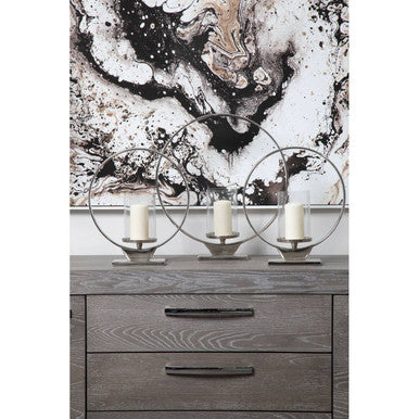 Cirqua Large Silver Finish Candle Holder - Image 2