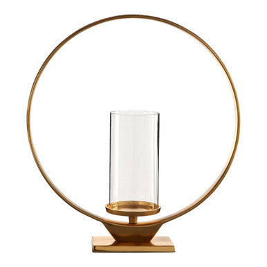 Cirqua Large Gold Finish Candle Holder - Image 1