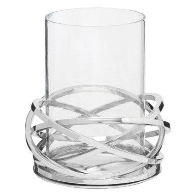 Luna Twist Small Silver Finish Candle Holder