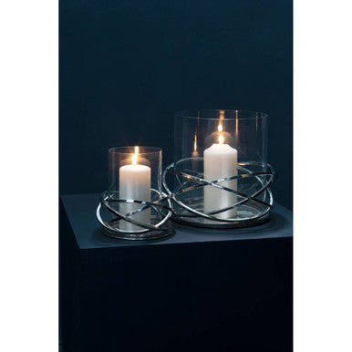 Luna Twist Small Silver Finish Candle Holder
