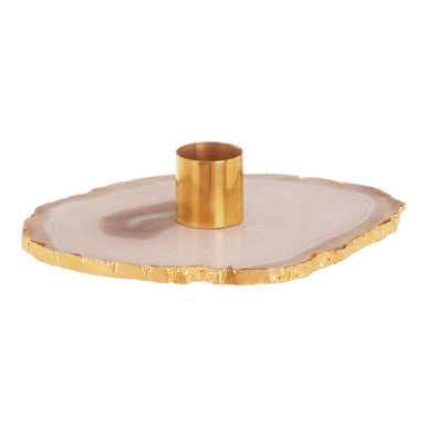 Bowerbird Agata Grey Agate Candle Holder - Image 1