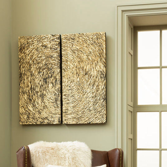 Modello Wood Carving Gold Finish Wall Art - Image 1