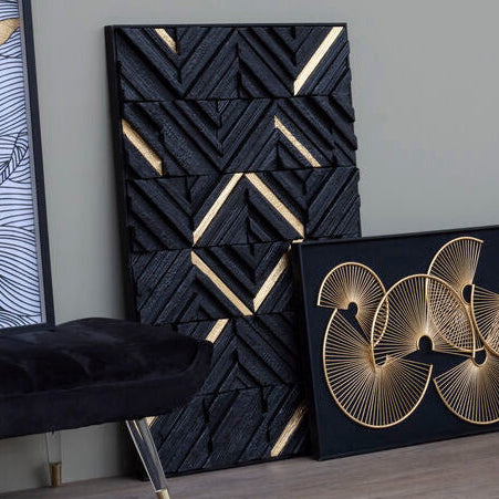 Modello Black Wood Carving Wall Art - Image 2