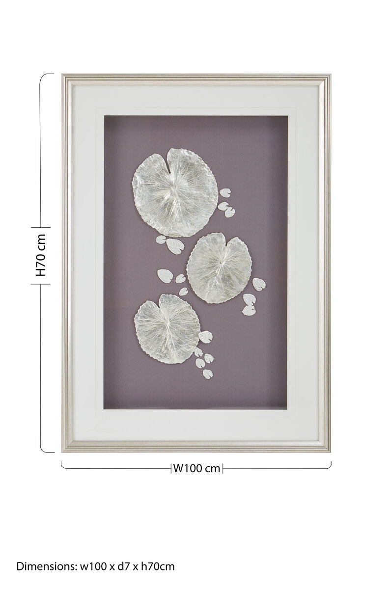 Nason Silver Leaf Design Wall Art with Wooden Frame - Image 10