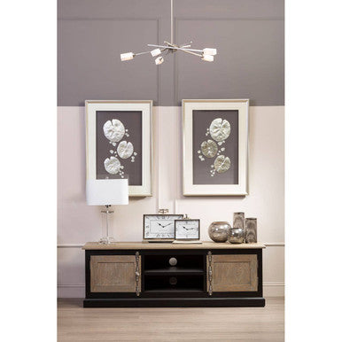 Nason Silver Leaf Design Wall Art with Wooden Frame - Image 3